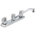Master Plumber, Peerless, 126154, Chrome 2 Blade Handle Kitchen Faucet With Spray