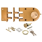 Guard Security 1404 Jimmy Proof Deadlock Deadbolt Double Cylinder With Angle and Flat Strike - Brass