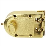 Tuff Stuff, 167PB, Polished Brass, Jimmy Proof Single Cylinder Deadlock Deadbolt With Flat Strike, Boxed