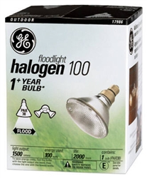 GE Lighting, 17986, 100PAR/FL/S/HAL, 100W, Par38, Standard Halogen Floodlight Bulb, Indoor/Outdoor