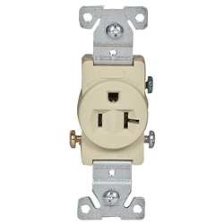 Cooper 1877V Ivory Single Receptacle Outlet 20A-125V 2 Pole 3 Wire Grounded Gfci Receptacle