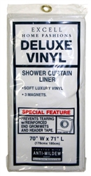 EX-CELL, 1ME-040O0-0699-960, 70" x 71", Deluxe Magnetic Shower Curtain Liner, Clear
