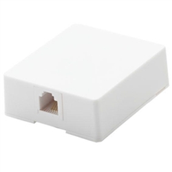 CONECT IT 20-506WH White Surface Mounted Modular Wall Phone Jack