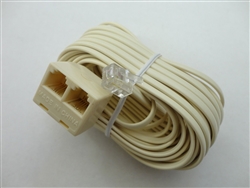 CONECT IT 20-573 Ivory 25' Modular Double Jack Extension Line Phone Cord