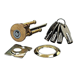 Promag II, 200, Solid Brass Tubular Rim Cylinder With 4 Tubular Keys