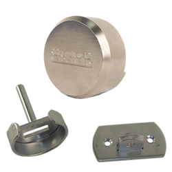 Guard Security (Like American Lock A2000) 2-7/8" Shackleless Padlock Hockey Puck Round & Maxtech Hasp Pin Set