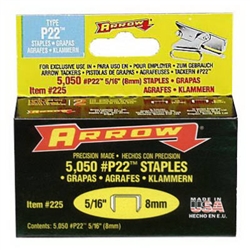 Arrow, 225, 5000 Pack, 5/16" Staple, For P22 Plier Staple Gun