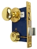 Marks 22AC/3-W-RHR Polished Brass Right Hand Reverse Double Cylinder For Iron Gate Door Ornamental Knob Rose Mortise Entry Lockset, 2-1/2" Backset, 1" X 7-1/8" Faceplate