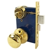 Marks 22A/3-W-RHR Polished Brass Right Hand Reverse Ornamental Knobe Rose Mortise Entry Lockset Iron Gate Door Single Cylinder Lock Set With Ilco Thumb Turn Cylinder