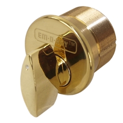 Tuff Stuff, 231003, US3 Brass Finish, 1" Mortise Cylinder Solid Brass, Thumb Turn Thumbturn Cylinder