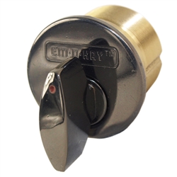 Em-D-Kay, 231046, Durondic Finish, 1" Mortise Cylinder Solid Brass, Thumb Turn Thumbturn Cylinder