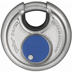 Abus 24/60 Stainless Steel 2-3/8" Wide Discus Padlock With Shrouded Shackle