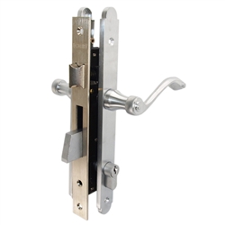 Marks Thinline Slim Line, 2750C/26D, Satin Chrome, Left Hand, Mortise Entry Lever Plate Trim Set Lockset Double Cylinder Lock Set