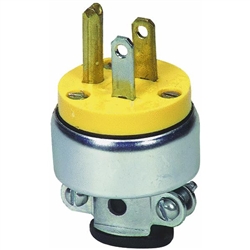 Cooper Wiring Devices 2867-BOX 15-Amp 2-Pole 3-Wire 125-Volt Heavy Duty Grade Armored Vinyl Plug, Yellow