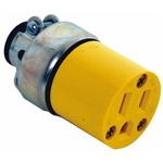 Cooper Wiring Devices 2887-BOX 15-Amp 2-Pole 3-Wire 125-Volt Heavy Duty Grade Armored Vinyl Connector, Yellow