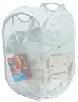 Pro Mart Dazz 3016115 Pop Up Hamper With Reinforced Corners, White Mesh Polyester
