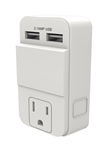 Stanley, 30405, PlugMax Dual USB, White, Rapid Charge USB Adapter, 1 Grounded Outlet 2 USB Wall Tap