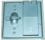 Mulberry, 30456, Aluminium Weatherproof 2 Gang Device Cover, 1 Duplex Receptacle, 1 Toggle Switch