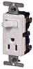 Cooper, 3293W-BOX, Decorator Combination 3WAY, 3 WAY, 3-WAY, Switch/Grounding Receptacle, 15A 125V, White