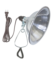 Power Cords & Cables PCC, 34906, 1 Clamp Lamp Light, With Standard Push Through Socket, 6' 18/2 Brown Cord, 8-1/2" Reflector Shade, 150 Watt Max Bulb