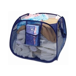 Pro Mart 3566074 Blue Pyramid DAZZ Deluxe Pop Up Hamper With Carry Handle & Pockets