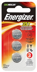 Energizer Eveready, 357BPZ-3N, 3 Pack, General Purpose, Silver Oxide, 1.5V, Watch & Calculator Battery