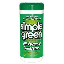 Sunshine Makers, 3810001213312 13312, 40 Count, Simple Green, All Purpose Pre-Moistened Towelettes