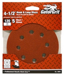 Ali Industries, 3869, Gator Grit, 5 Pack, 4-1/2", 120 Grit, Sanding Disc