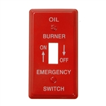 Mulberry, 41001, Red, 1 Gang, Single Toggle Switch, Emergency Oil Burner On / Off, Wall Plate