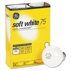 GE, 41032, Incandescent Bulbs, 75 Watts, Soft White Light Bulb, 4/Pack