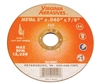 Virginia Abrasives, 424-59001, 4-1/2" x .040 x 7/8" Type 1 Metal Ultra Thin Cutting Wheel Disc for Metal / Stainless