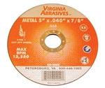Virginia Abrasives, 424-59001, 4-1/2" x .040 x 7/8" Type 1 Metal Ultra Thin Cutting Wheel Disc for Metal / Stainless