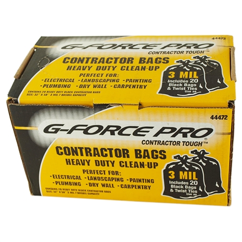 G-Force Pro 44476 2 Mil 55 Gallon Drum Liners Heavy Duty Tough Contractor  Black Trash