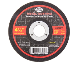 Tuff Stuff, 45MET, 4-1/2" X 3/32" X 7/8" Arbor Metal Cutting Blade