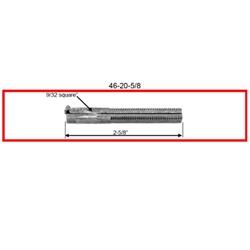 Tuff Stuff 4620 Two Piece Sectional Steel Spindle 9/32" Square x 2-5/8" Long With 3/8"-20 TPI