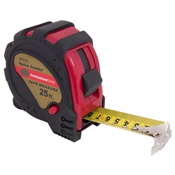 Tuff Stuff 51115 1-1/4" x 25' Rubber Covered Magnetic Tipped Tape Measure With Quick Lock And Easy Read Measurements