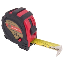 Tuff Stuff 51117 1-1/4" x 33' Rubber Covered Magnetic Tipped Tape Measure With Quick Lock And Easy Read Measurements