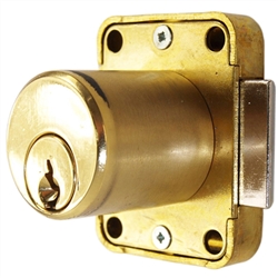 Yale 511S-605 Polished Brass Left Hand 1-1/8" Nose Cabinet Lock Latch