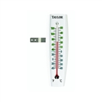 Taylor, 5153, White, Indoor/Outdoor Window Thermometer, Weather Resistant, Wall Mountable