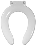 Sanderson Plumbing, 523 WH, White, Elongated, Commercial, Plastic, Open Front Less Cover Toilet Seat
