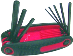 Tuff Stuff, 53541, Ergo Grip, Small Fold Up Hex Key Set, 8-In-1 .050" - 5/32", Plastic