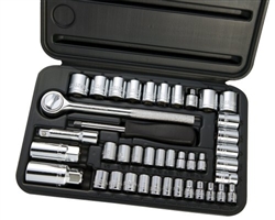 Fuller Tool 537-2341 41 Piece 1/4-Inch and 3/8-Inch Drive Standard and Metric Socket Set