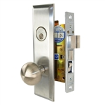 Marks Steel Body Grade 1 55NY10A/26D New Yorker Series, Satin Chrome 26D Left Hand Entrance Mortise Lock Set, Screwless Knobs Thru-Bolted Lockset
