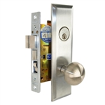 Marks Steel Body Grade 1 55NY10A/26D New Yorker Series, Satin Chrome 26D Right Hand Entrance Mortise Lock Set, Screwless Knobs Thru-Bolted Lockset