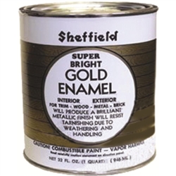 SHEFFIELD BRONZE 5740 1 Quart 32 OZ Exterior Super Bright Gold High Traffic Metallic Enamel Paint Oil Alkyd Based