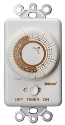 Woods 59745WD In-Wall 24-Hour Mechanical Timer, Converts Wall Light Switch to Timer