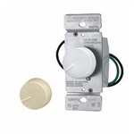 Cooper, 6000VW-K2, Rotary dimmer switch with preset, 600W, White, Ivory