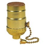 JANDORF, 60411, 3 Way Pull Chain Lamp Socket, Medium Base, Brass
