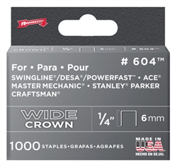 Arrow, 60430, 1000 Pack, 1/4" Heavy Duty Staple, Wide Crown, Fits Swingline/Desa/Powerfast