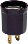 Pass & Seymour, 61, 660W, 125V, Brown, Outlet To Lampholder Adapter, Medium Base